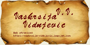 Vaskrsija Vidnjević vizit kartica